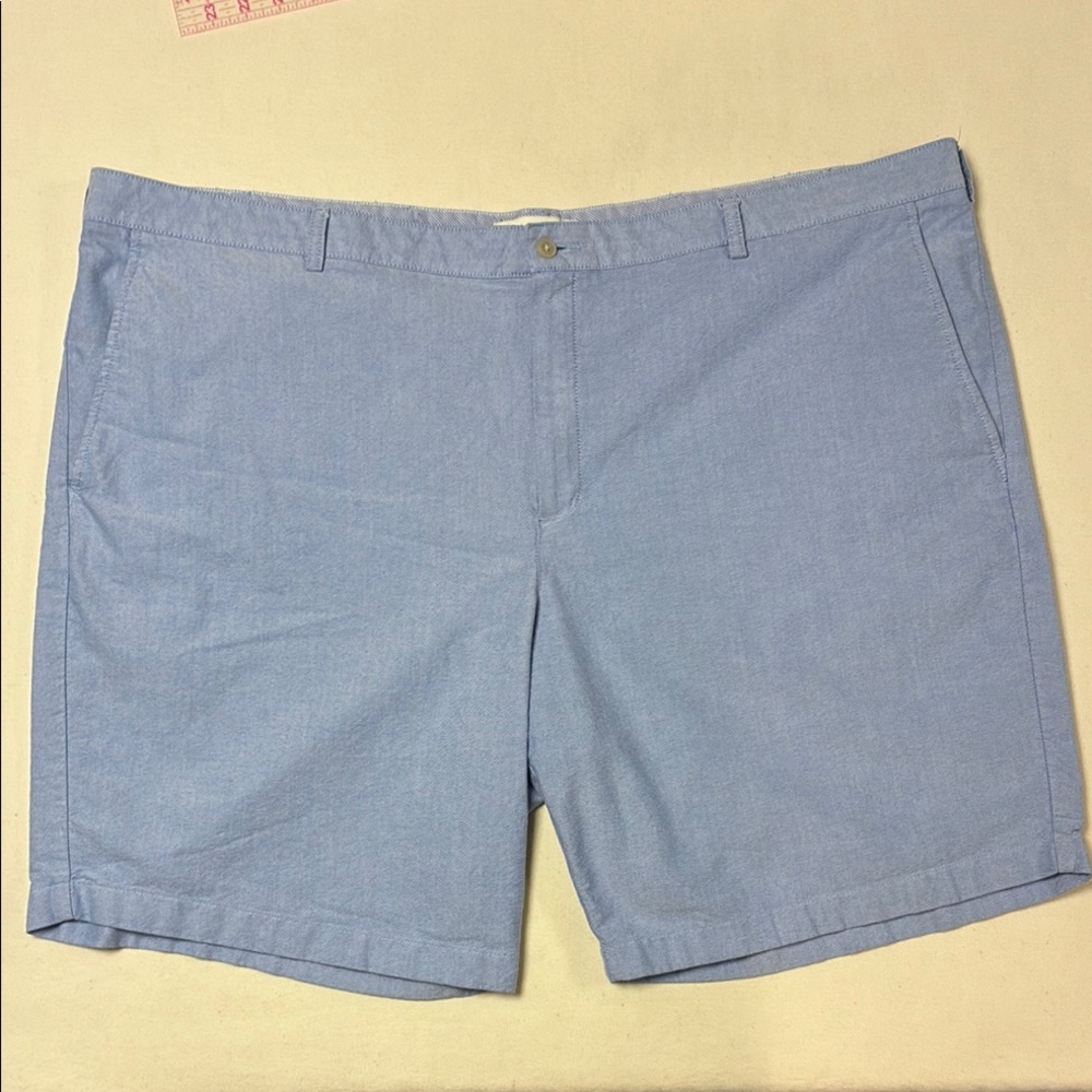 Jos A Bank Shorts Sz  52 Light Blue Cotton Chambray Classic Flat Front Easy Care